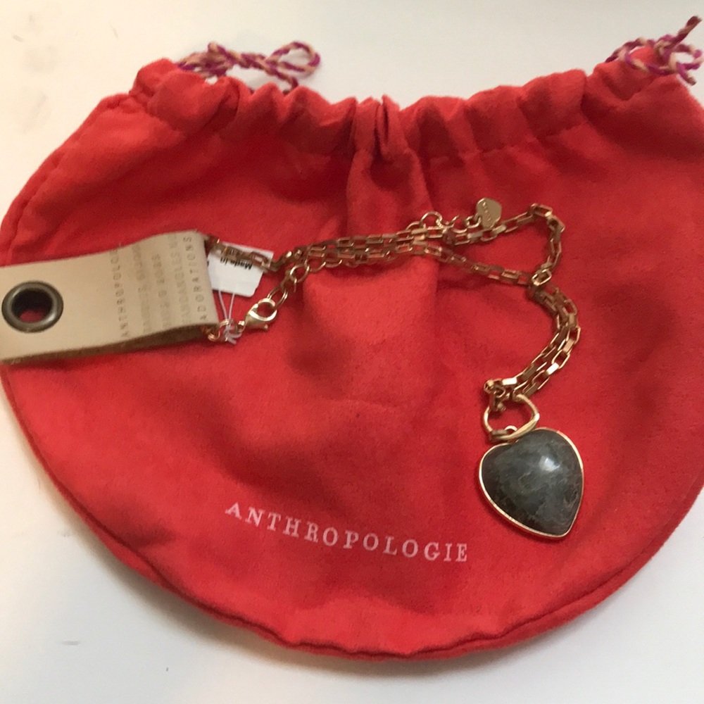 Anthropologie stone heart necklace